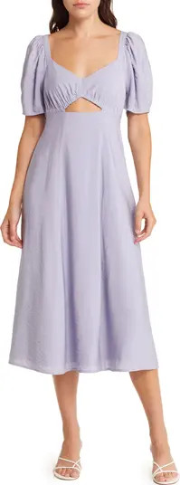Ellie Puff Sleeve Cutout Dress | Nordstrom