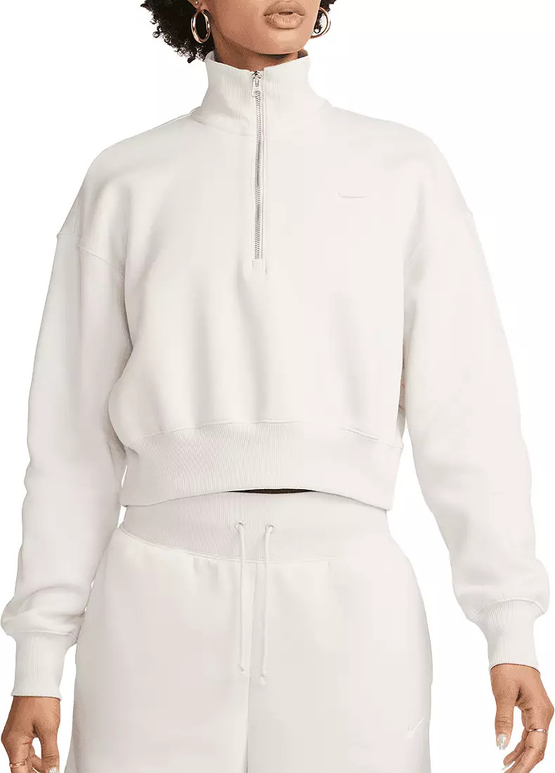 Nike Women's Sportswear Phoenix Fleece Oversized 1/2-Zip Crop Sweatshirt | DICK'S Sporting Goods