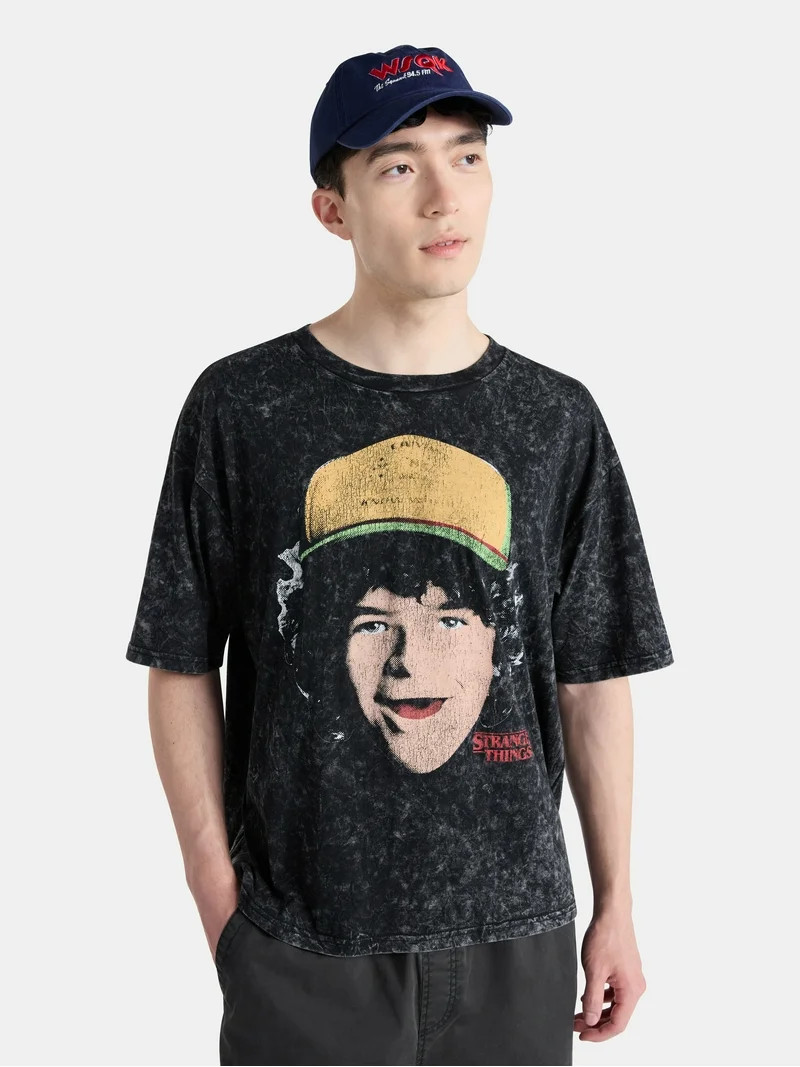 Netflix Stranger Things Dustin the Wind Oversized Graphic T-Shirt from No Boundaries, Men's & Big... | Walmart (US)