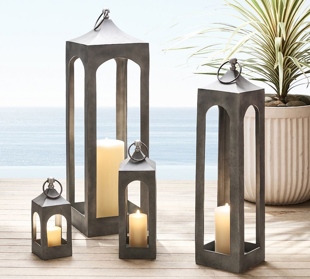 Caleb Handcrafted Metal Outdoor Lantern | Pottery Barn (US)