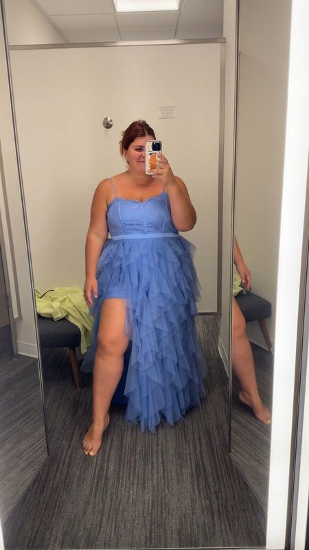 Prom dress try on! Wearing an XL/XXL in all 🩵 also included the yellow dress I wore in that day which is a staple of mine, gorgeous backless go to 🌼 

#LTKPlusSize #LTKWedding #LTKMidsize