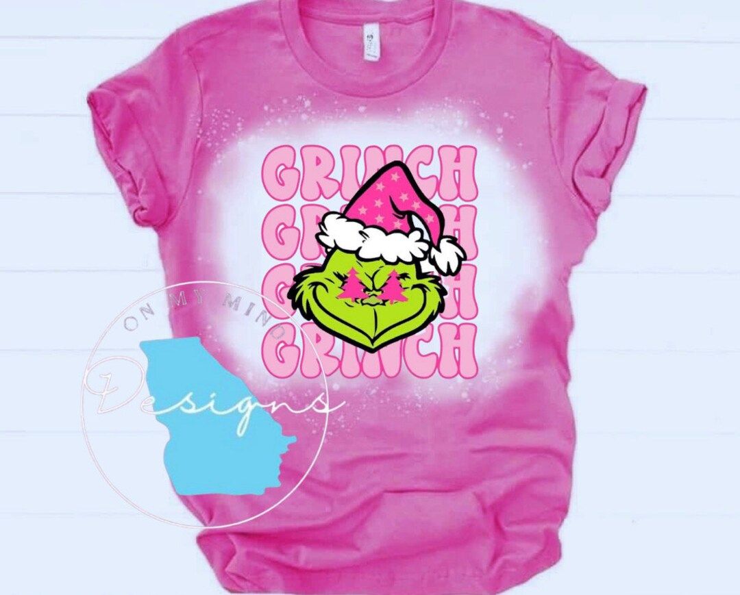 Pink Grinch Themed T-shirt - Etsy | Etsy (US)