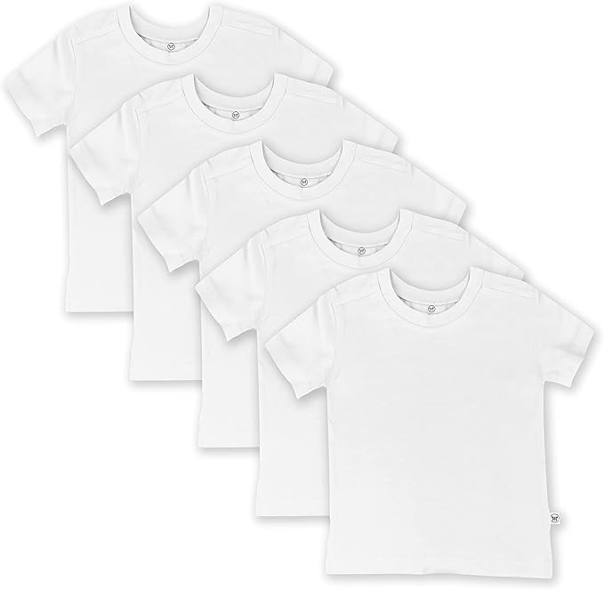 HonestBaby unisex-Baby-Organic Cotton Short Sleeve T-shirt Multi-packs and Toddler T Shirt Set, 5... | Amazon (US)
