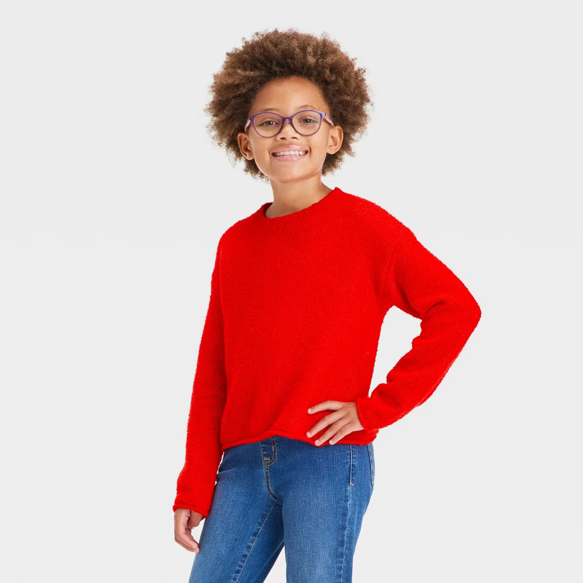 Girls' Pullover Boucle Sweater - Cat & Jack™ | Target