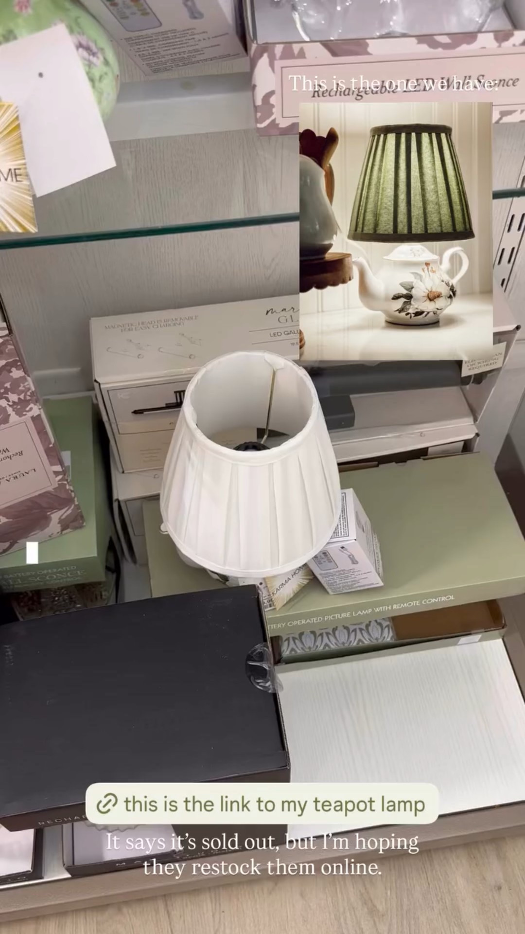 This is the lamp we have: It says it’s sold out, but I’m hoping they restock them online.