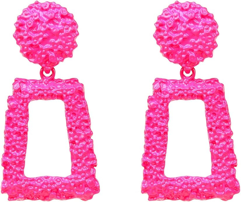 Gold Rectangle Geometric Dangle Earrings, Fashion Statement Drop Earrings for Women KELMALL COLLE... | Amazon (US)