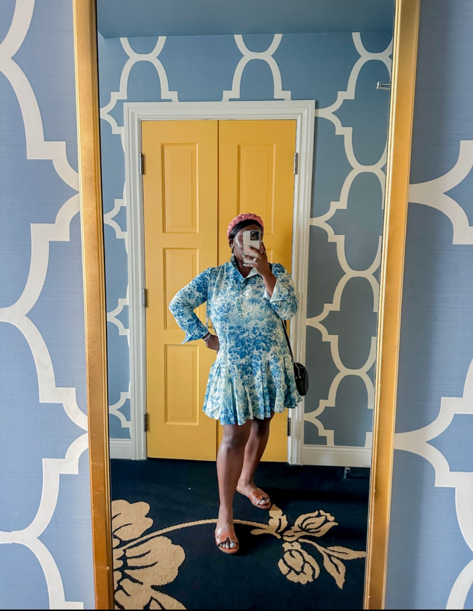 You see how I’m matching one of my favorite hotels so I can stay forever and no one will notice to kick me out? ✨ Very demure, very mindful ✨

This adorable dress from @tuckernuck has been on repeat and now I need every color way 🤷🏾‍♀️ The material is light enough for summer heat and can be dressed or up or dressed down. Very cutesy!! 

#verydemure #verymindful 

#LTKCon #LTKBacktoSchool