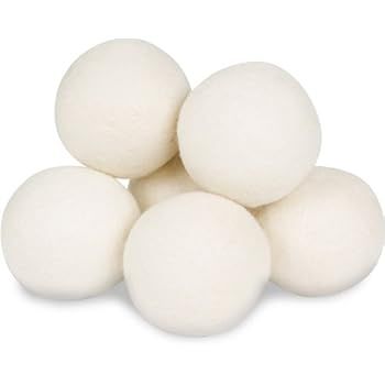 Wool Dryer Balls by Smart Sheep 6-Pack, XL Premium Reusable Natural Fabric Softener | Amazon (US)