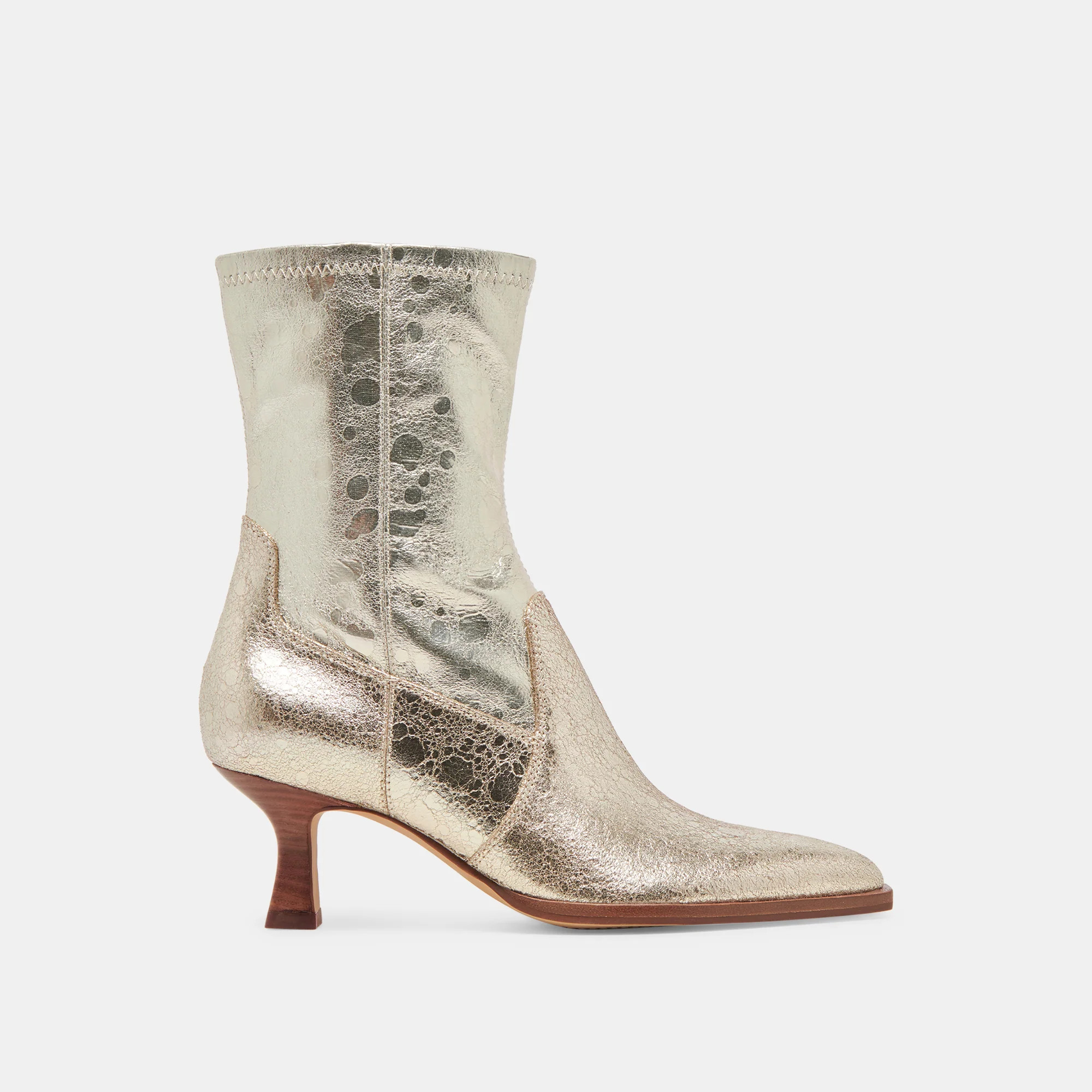 Arya Wide Calf Boots in Light Gold Distressed Leather Size 7.5WC By Dolce Vita | DolceVita.com