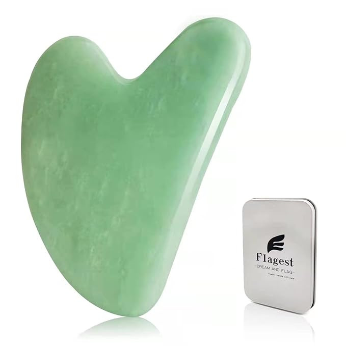 Flagest Gua Sha Facial Tool - Jade Stone Massager for Spa Acupuncture Therapy - Heart Shape Guash... | Amazon (US)