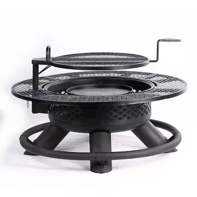 Big Horn 47.24-in W Black Steel Wood-Burning Fire Pit Lowes.com | Lowe's