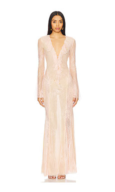 Bananhot Nori Maxi Dress in Peach Lace from Revolve.com | Revolve Clothing (Global)