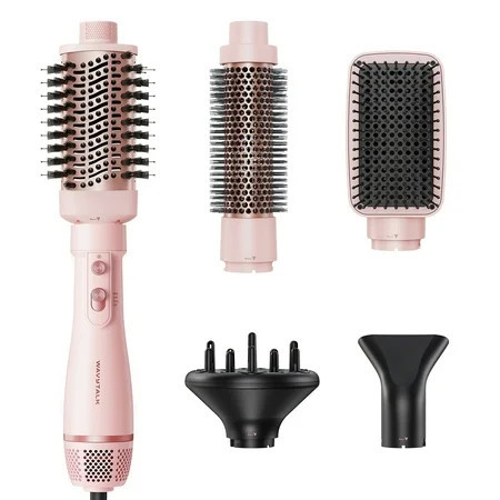 Wavytalk 5 in 1 Hot Air Brush Set, Air Sculpt, Multi Hair Styler for Salon Blowouts, Sleek and Less Frizz, Pink | Walmart (US)