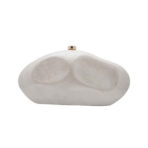 WuDiaoer Shell Shape Acrylic Clutch Trendy Metallic Acrylic Evening Bag Shiny Egg Purses and Handbags for Women Wedding Party, Pearl | Amazon (UK)