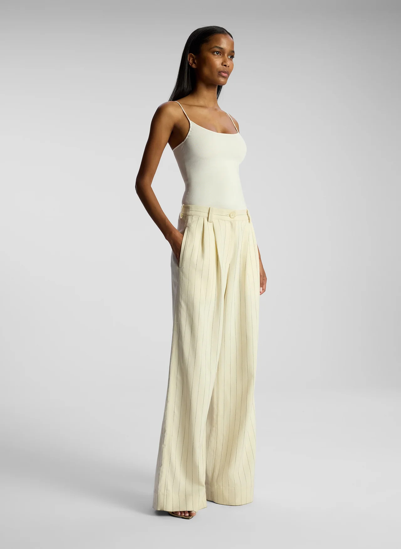 Alfie Wide Leg Pinstripe Pant | A.L.C