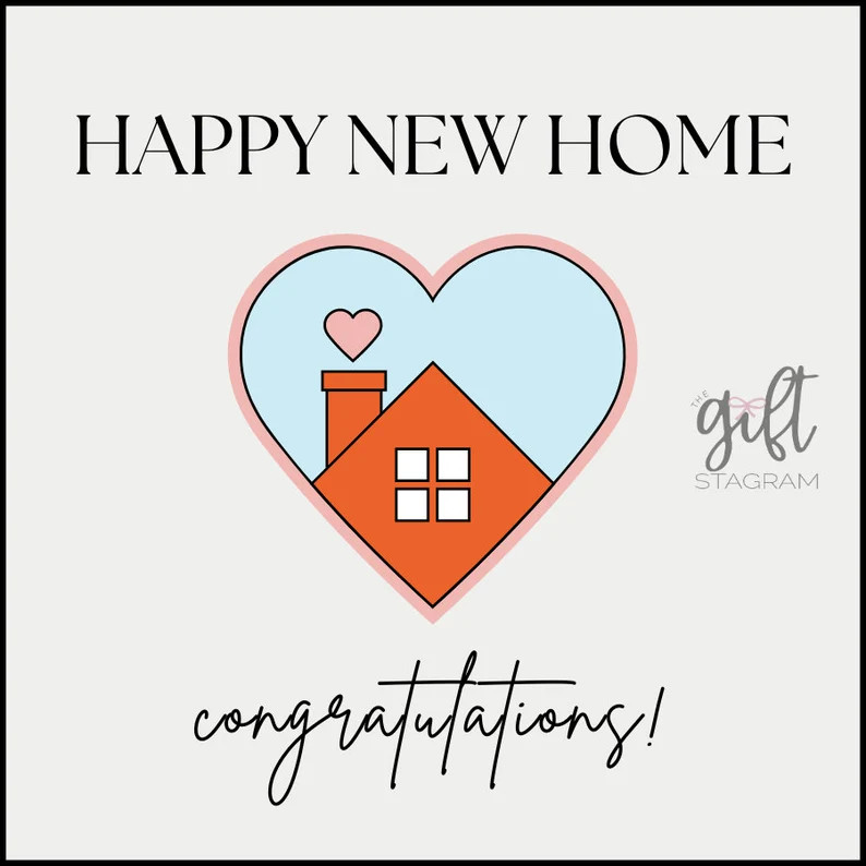 Happy New Home Gift Tag DIGITAL DOWNLOAD Housewarming Gift Tag Housewarming Gift Ideas 3x3 Tag - ... | Etsy (US)