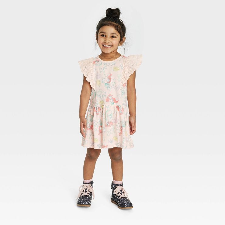 Toddler Girls' Disney Princess Printed A-Line Dress - Pink | Target