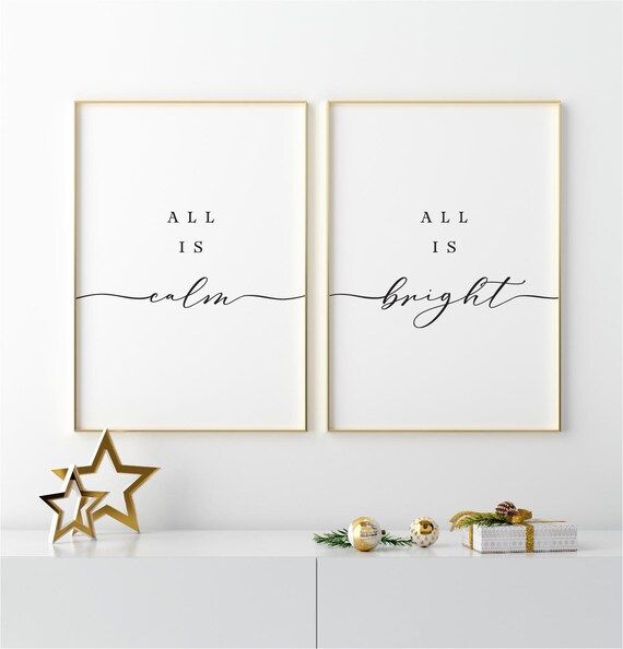 All is Calm, All is Bright, Christmas Printable Decor, Christmas Wall Art, Xmas Wall Art, INSTANT... | Etsy (CAD)