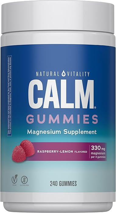 Natural Vitality Calm Magnesium Gummies | 330mg Per Serving | Raspberry Lemon Flavored Supplement... | Amazon (US)