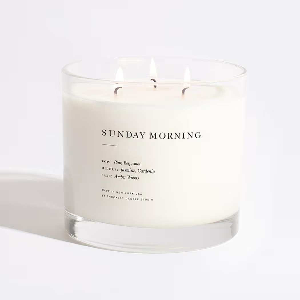 Brooklyn Candle Studio Sunday Morning XL 3 Wick Candle - Luxury Scented Candle, Vegan Soy Wax, Hand Poured in The USA, 100 Hour Slow Burn Time - 27oz | Amazon (US)
