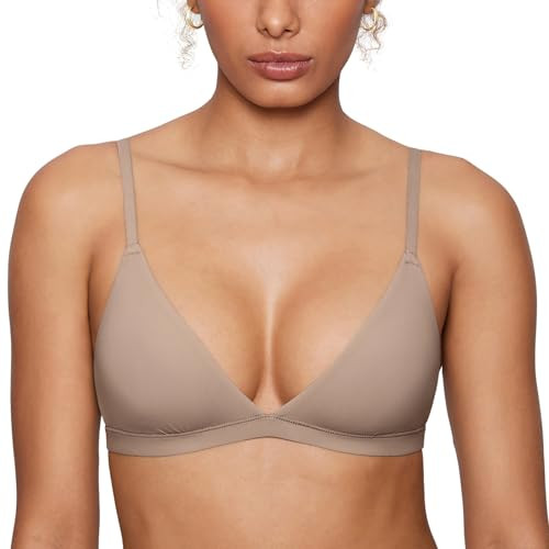 INLYRIC Women's Inbarely Triangle Bralette Plunge Unlined Seamless Bra No Underwire Sexy Comforta... | Amazon (US)