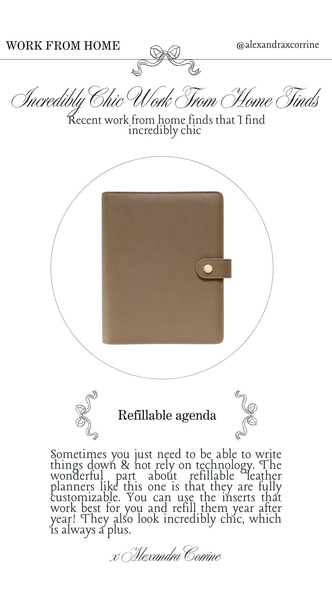 Incredibly chic work from home finds ☕️ recent work from home finds that I find incredibly chic ⌨️

Work from home, wfh, work essentials, home office, chic elegant classic style, chic aesthetic, planner, calendar, agenda, notebook, journal 
