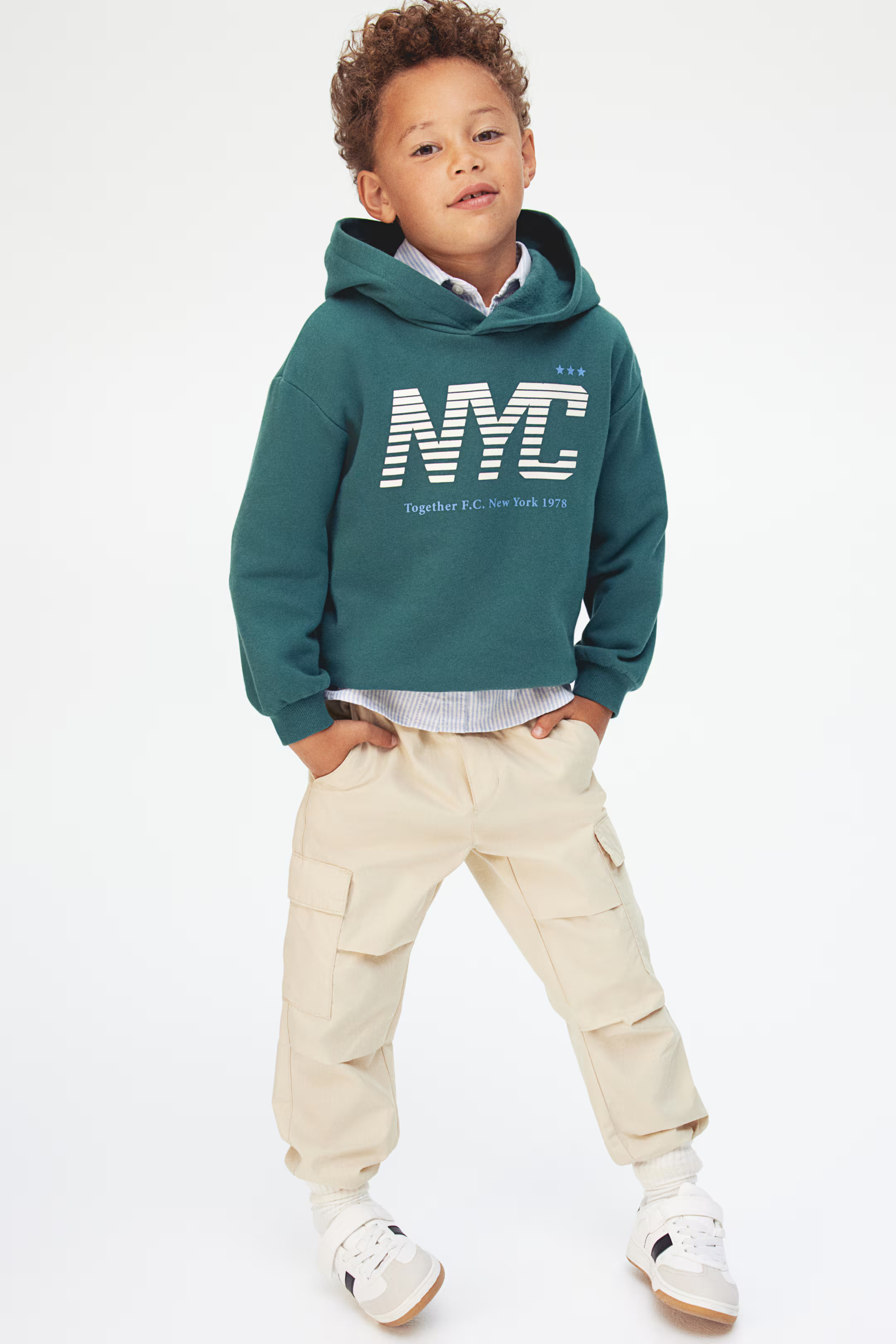 Cotton Cargo Pants - Regular waist - Regular length - Light beige - Kids | H&M US | H&M (US + CA)