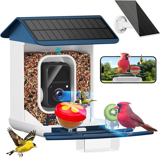 Smart Bird Feeder with Camera-AI Identify 11,000+ Species, 2K HD Auto Capture Birds Video & 64G T... | Amazon (US)