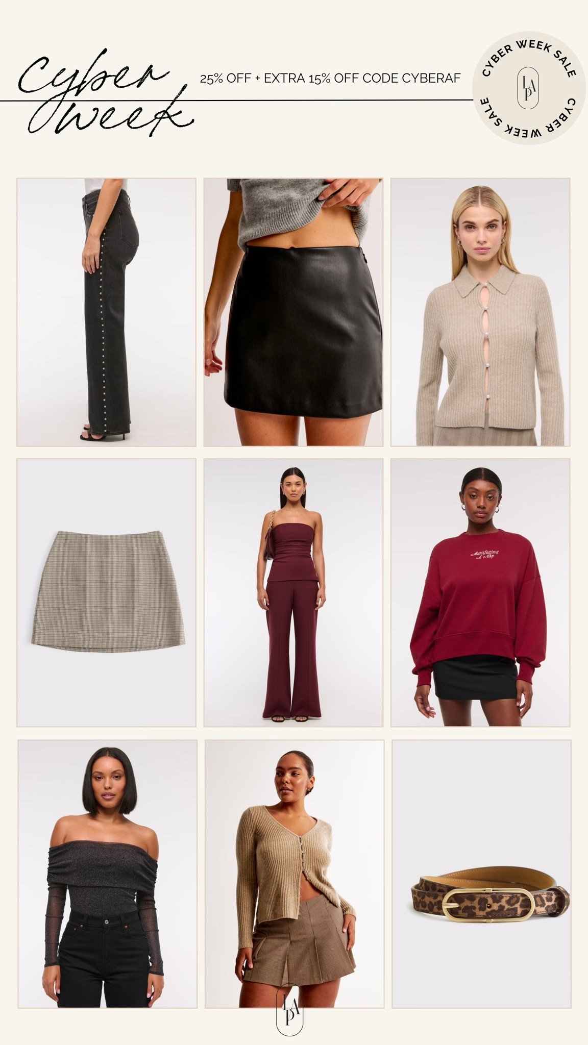 25% off plus extra 15% off code CYBERAF and things are selling out! 

#LTKCyberWeek #LTKSaleAlert