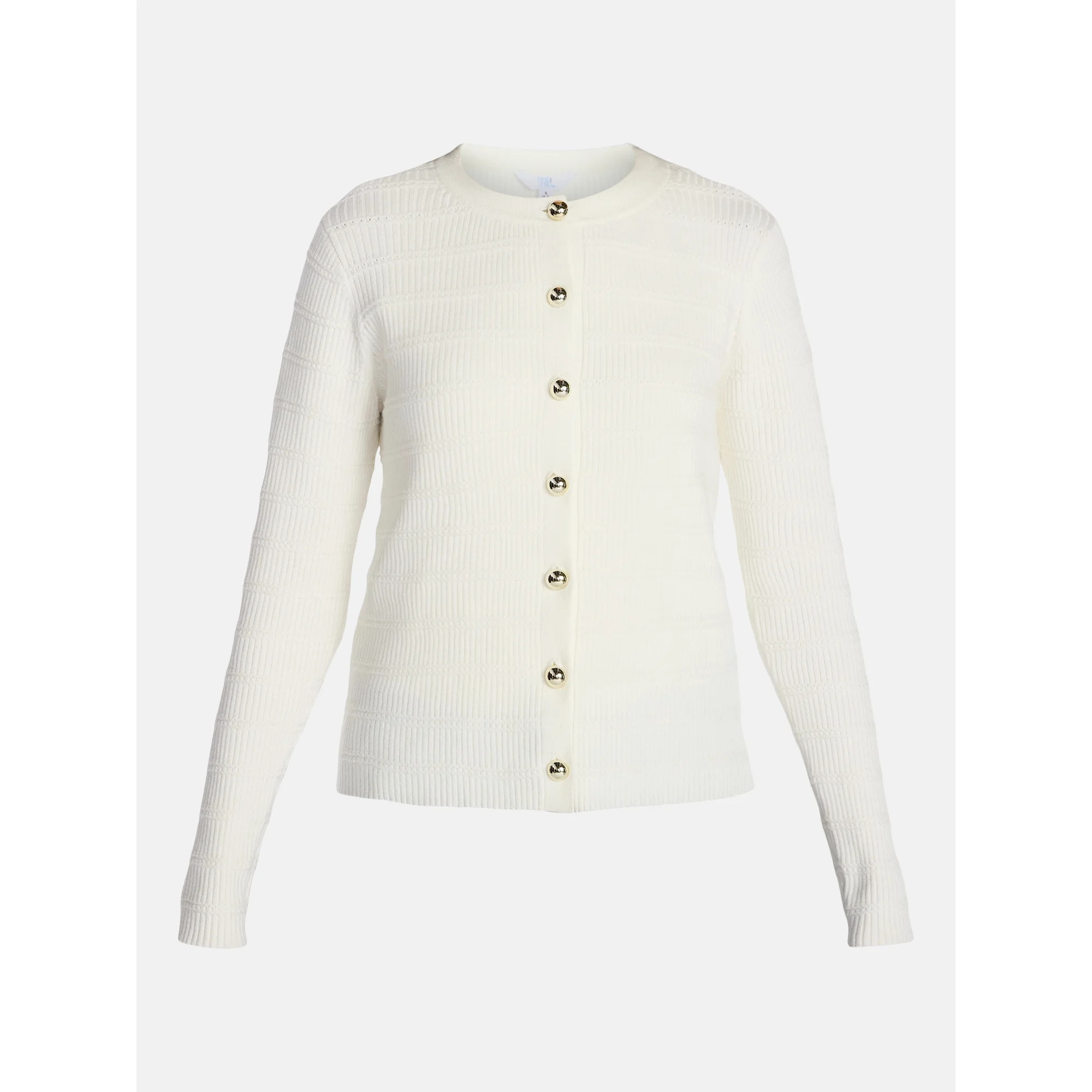 Time and Tru Women's Puckered Stitch Cardigan Sweater, Lightweight, Sizes XS-XXXL | Walmart (US)
