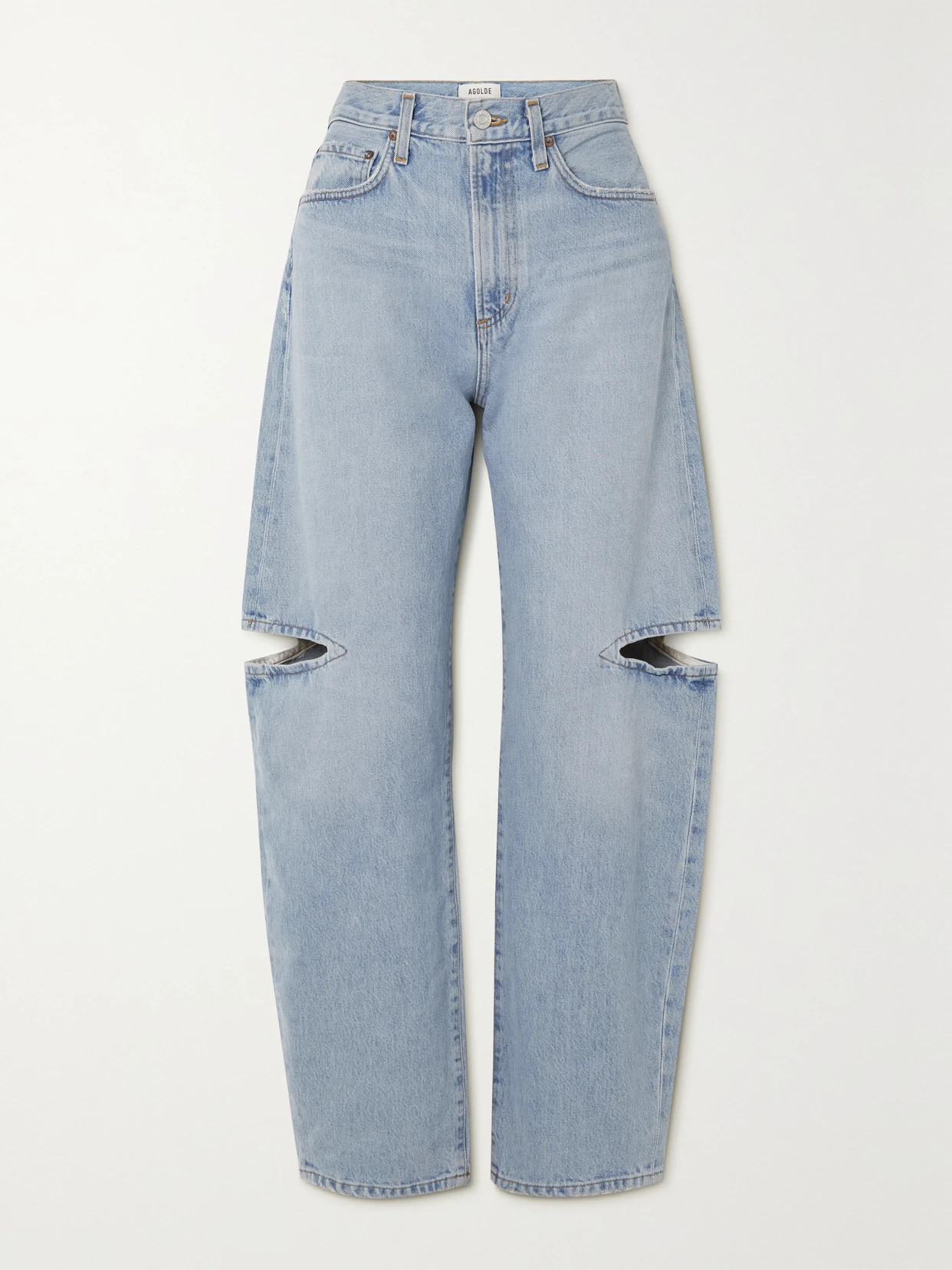 AGOLDE - Sanna Slice Cutout High-rise Tapered Organic Jeans - Blue | NET-A-PORTER (US)