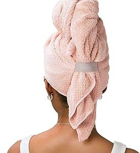 VOLO Hero Cloud Pink Hair Towel | Ultra Soft, Super Absorbent, Quick Drying Nanoweave Fabric | Re... | Amazon (US)