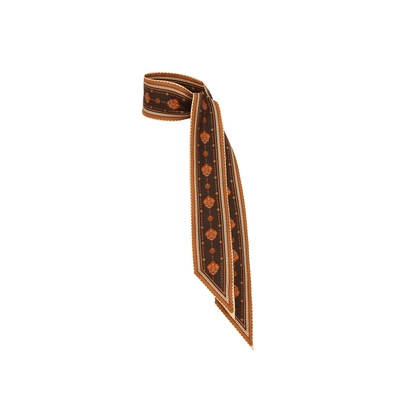 ZIMMERMANN Printed Silk Ribbon Scarf Chocolate Prism | ZIMMERMANN (US, CA, EU, MENA)