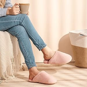 Snug Leaves Women's Fuzzy House Memory Foam Slippers, Furry Faux Fur Lined Bedroom Shoes, Cozy In... | Amazon (US)