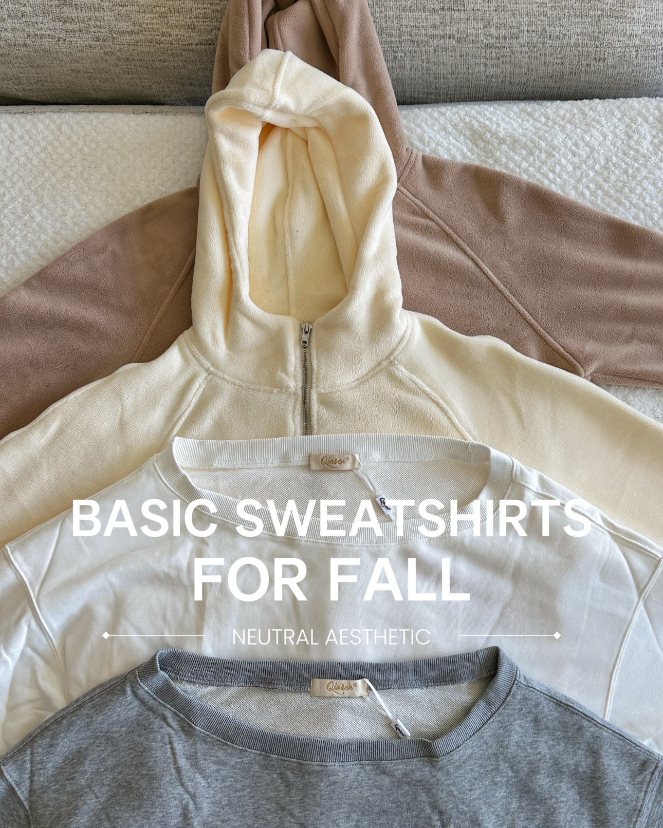 Hi friends! Today we’re rounding up the best basic sweatshirts & hoodies to wear for fall. These are actually new releases from one of my favorite Amazon brands, Qinsen (iykyk) 🤎 They always have the best quality pieces!
 Starting off with these off-the-shoulder slouchy sweatshirts! ⬇️🤍 • Current price: $32 (on sale) • Color options: white, brown, light grey, black • Sizes offered: S, M, L • Pros: Made from a lightweight, breathable material, very comfy relaxed fit that’s perfect for lounging • Cons: Not super warm, but good for transitional weather. Also wish they came in non-neutral colors, as well as more size options
 Now for the fleece zip-up hoodies 🐻⬇️ • Current price: $37 • Color options: Hazelnut, beige, black, brown • Sizes offered: S, M, L, XL • Pros: these are WARM! Will be great for both fall & winter. The full-length zipper makes this hoodie easy to put on, and I love how soft the fleece material is! Very sensory-friendly and comfy to wear :) • Cons: None tbh

  #fashionfinds #amazonfallfinds #amazonfashionfinds #fallsweater 

#LTKSeasonal #LTKFindsUnder50 #LTKActive
