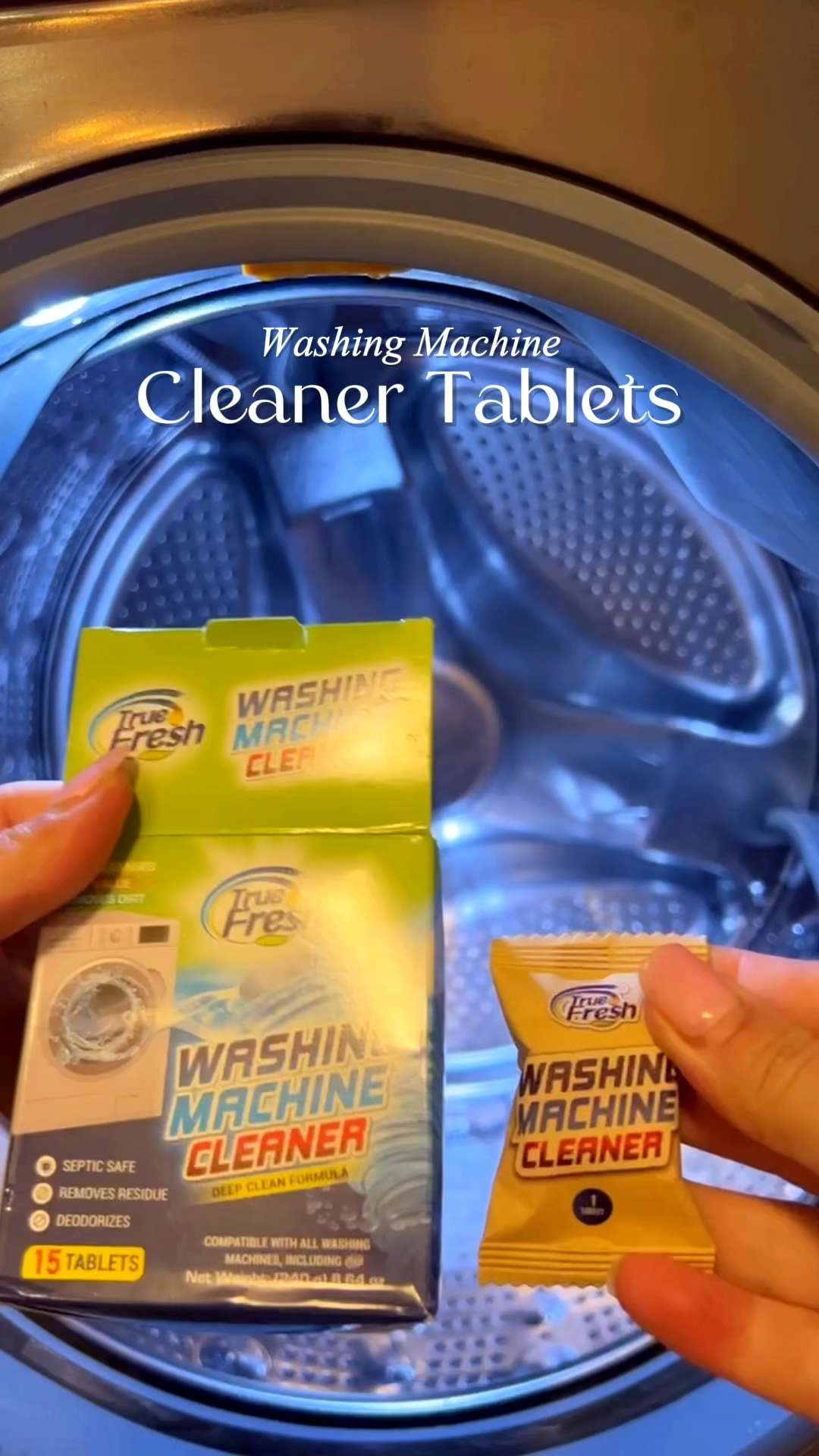 Keep your laundry fresh and your machine spotless with True Fresh Washing Machine Cleaner Tablets 🫧 Each tablet penetrates deep to remove residue, detergent buildup, and hidden odors, keeping your laundry machine running like new. Safe, effective, and perfect for regular maintenance 🧺 #LTKHome #LTKFinds #TrueFresh #WashingMachineCleaner #LaundryRoomEssentials #DeepClean #WasherMaintenance #HomeCareMadeEasy #HouseholdMustHave 

#LTKHome #LTKFindsUnder50