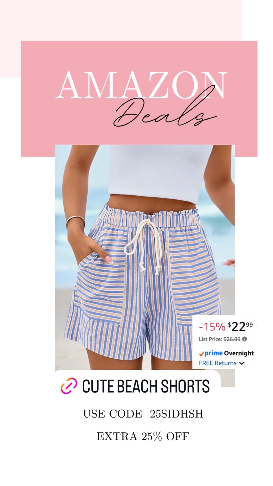 Cute cotton striped beach shorts on deal!

#LTKMidsize #LTKSeasonal #LTKSaleAlert