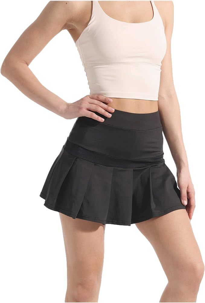 Tennis Skirts for Women Mini Skirt with Shorts Golf Skorts Skirts with Pockets | Amazon (US)