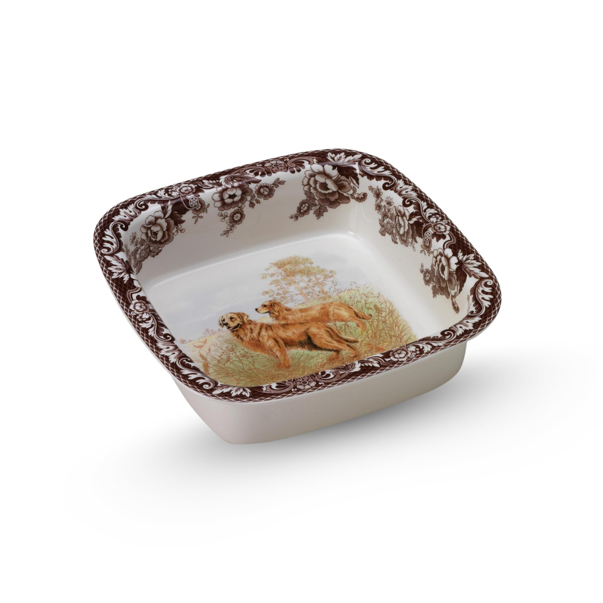 Spode Woodland Golden Retriever Square Rim Dish – Fine Porcelain Serving Plate from the Hunting... | Amazon (US)