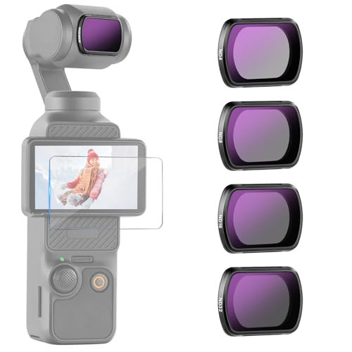 NEEWER ND Filter Kit for Pocket 3 (4 Pack), ND4 ND8 ND16 ND32 Magnetic Neutral Density Filter Accessories Set with Multicoated HD Optical Glass Compatible with DJI Osmo Pocket 3 Creator Combo, FL-B02 | Amazon (US)
