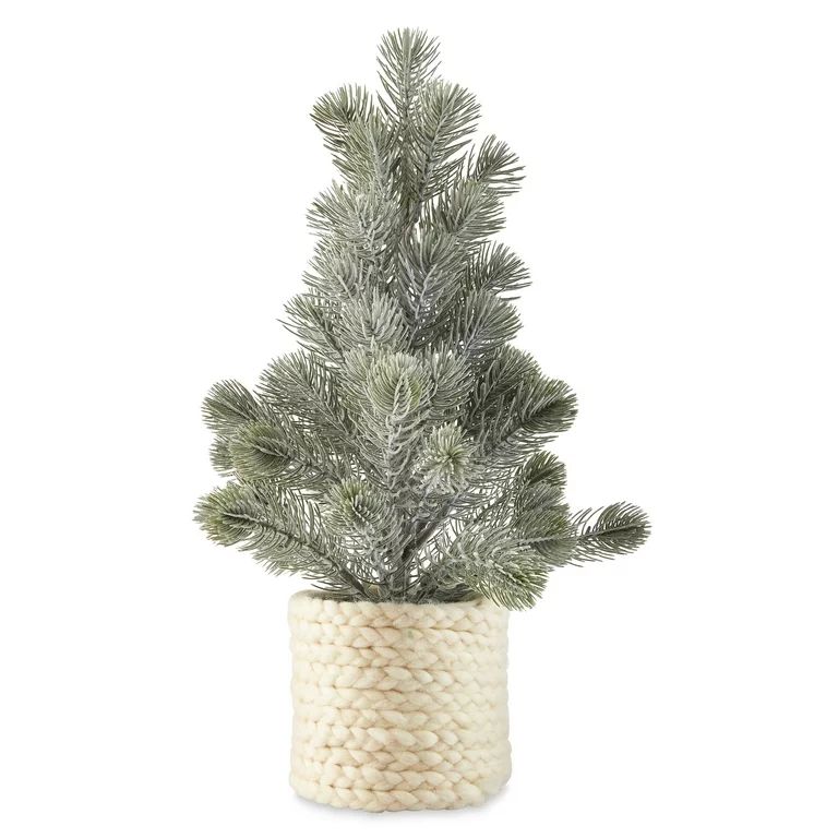 Holiday Time White Potted Evergreen Tree | Walmart (US)
