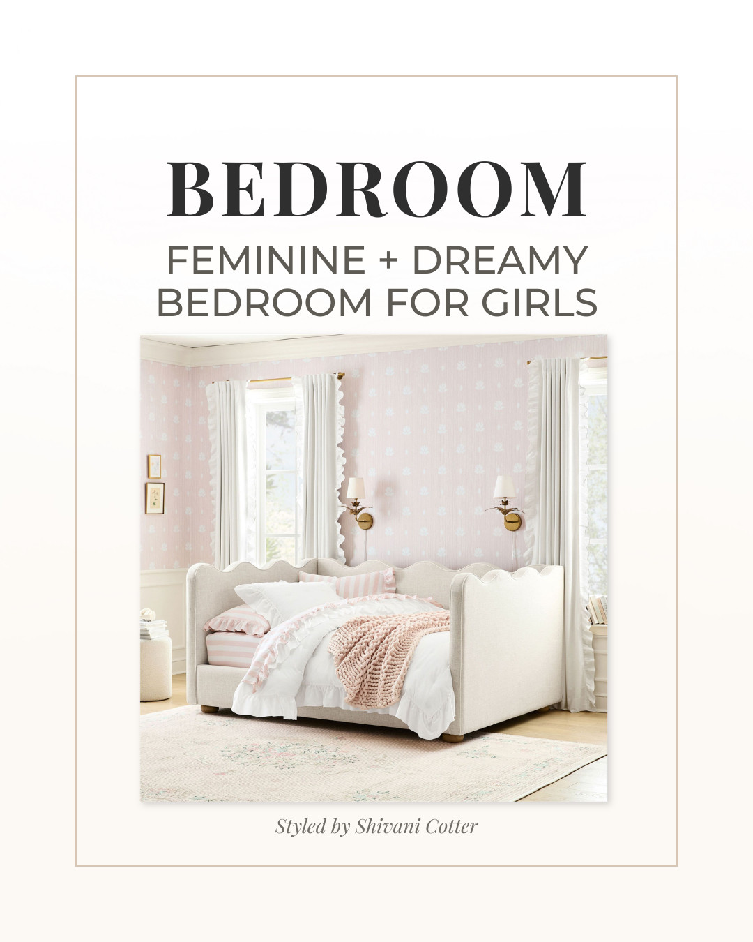 The Dreamiest Pink Bedroom Refresh

🌸 This scalloped daybed, pink and white bedding, delicate ruffle details, and soft blush accents create that dreamy designer bedroom feel while still feeling cozy and timeless.

🌸 What makes this look work so well:
• layered pink and white bedding
• feminine ruffle textures
• soft neutral furniture
• scalloped silhouettes
• subtle floral and vintage inspired accents
🌸 This is the perfect inspiration for anyone creating a feminine bedroom, girls room, tween bedroom, dorm room, or soft luxury space with that classic “pretty but timeless” aesthetic.
🌸 Everything is linked in my LTK store
🌸 Save this for your next bedroom refresh 🤍 #girlsbedroom #pinkbedroom #pinkandwhite

#LTKHome