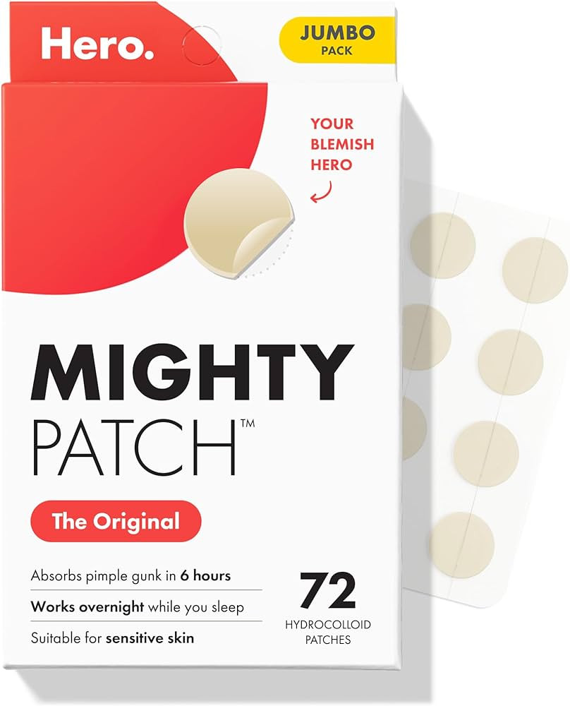 Mighty Patch Original patch from Hero Cosmetics \u2013 The #1 Hydrocolloid Acne Pimple Patch for ... | Amazon (US)