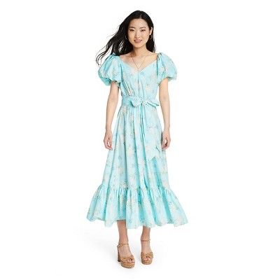 Women's Estelle Puff Sleeve Dress - LoveShackFancy for Target (Regular & Plus) Blue | Target