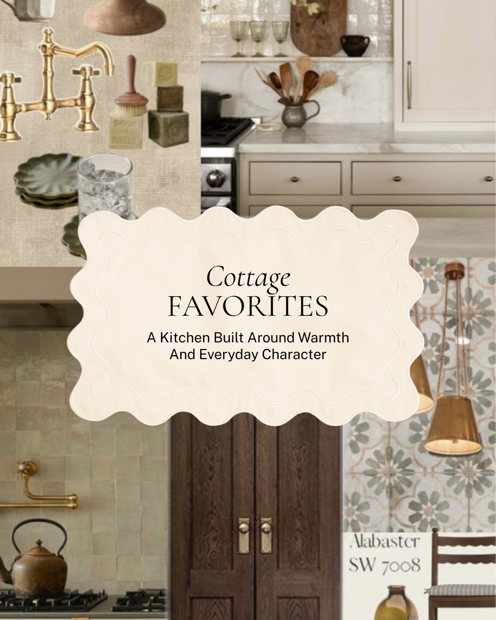 A kitchen built around warmth and everyday character. Warm wood cabinetry, brass hardware, and personal touches instead of anything that feels showroom-perfect, this is the kind of kitchen that feels like it belongs to the people who actually cook in it.

Shop the pieces here! #LTKhome