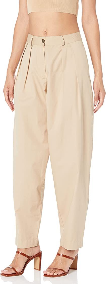 The Drop Women's Sharon Loose Fit Pleated Pants, Capers olive | Amazon (UK)