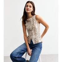 Women's Off White Snake Print Button Up Vest New Look | New Look (UK)