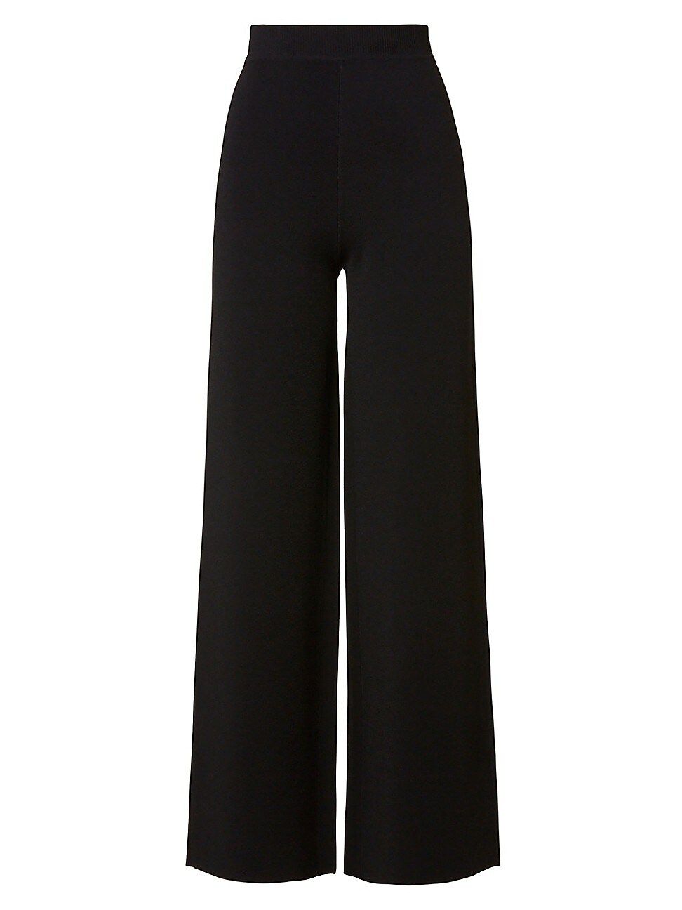 Women's High-Rise Crepe Knit Wide-Leg Trousers - Black - Size XS | Saks Fifth Avenue