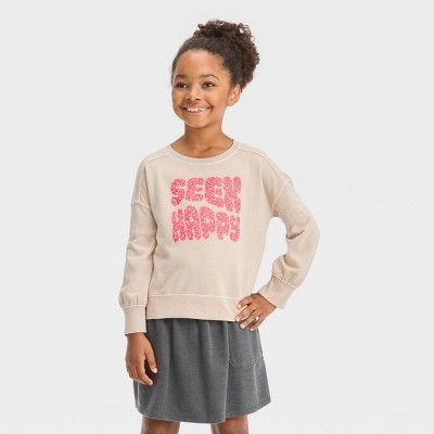 Girls' French Terry Sweatshirt - Cat & Jack™ | Target