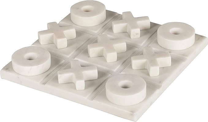 Marble Tic Tac Toe Game Board X and O Game Set for Birthday Gift to Students and Adults Medium Wh... | Amazon (US)